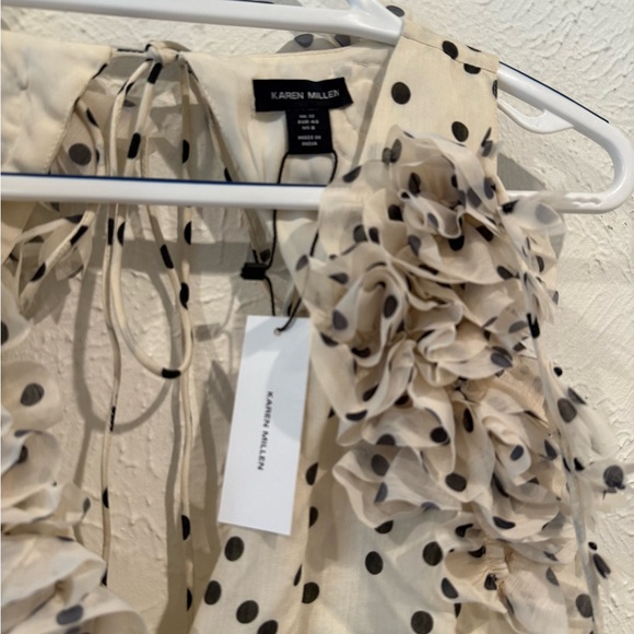 Karen Millen Black and White Polka Dot Maxi Dress - Picture 7 of 7